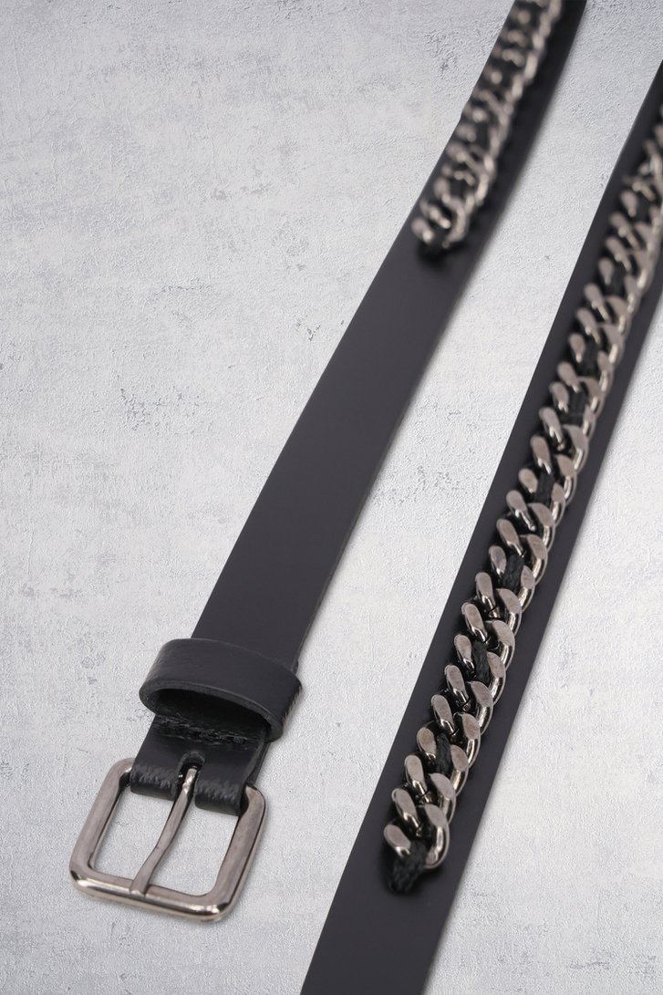 Le dos de Fine ceinture noire avec maillons de Louise pour Femmes