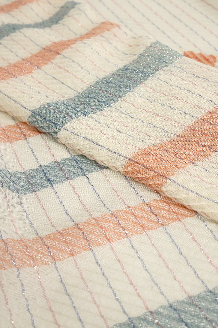 Photo produit 1 de Foulard beige à motif rayé de Modeno pour Femmes
