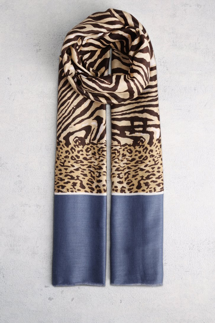 Foulard fin beige à imprimé léopard de Liberty Island pour Femmes