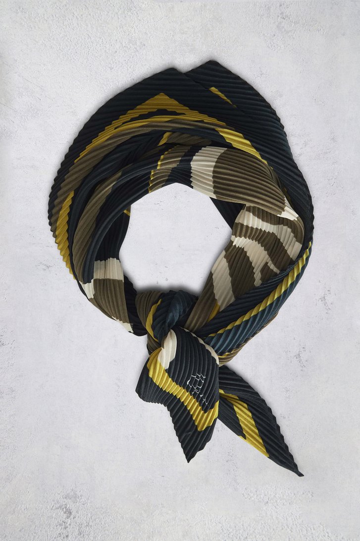 Foulard fin bleu marine à imprimé vert de Opus pour Femmes