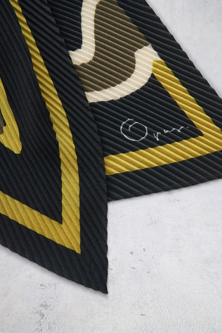 Foulard fin bleu marine à imprimé vert de Opus pour Femmes