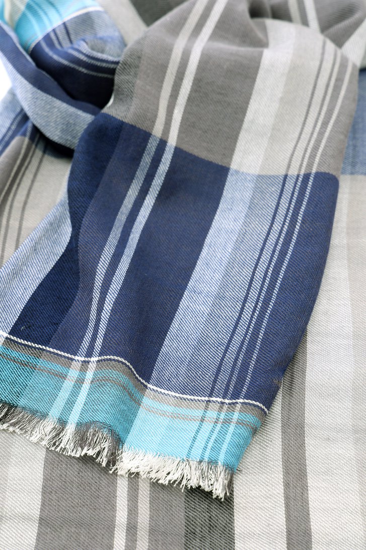 Foulard fin en gris et bleu de Dansaert Blue pour Hommes