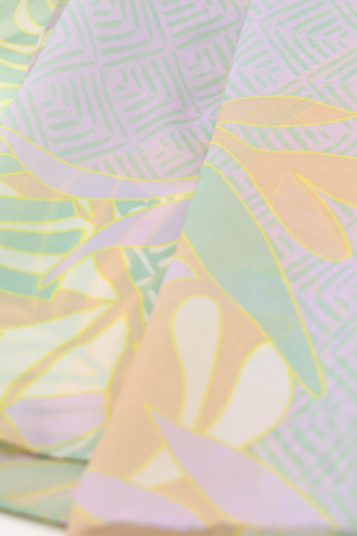 Foulard fin imprimé de feuilles pastel de D'Auvry pour Femmes