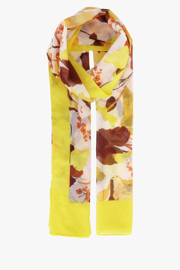 Foulard fin imprimé jaune-brun de Claude Arielle pour Femmes