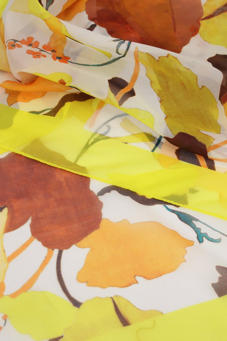 Foulard fin imprimé jaune-brun de Claude Arielle pour Femmes