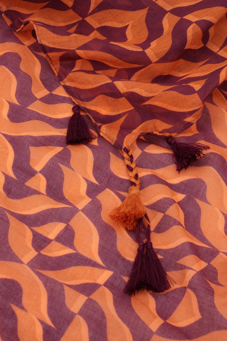 Foulard fin imprimé orange-violet de Liberty Island pour Femmes