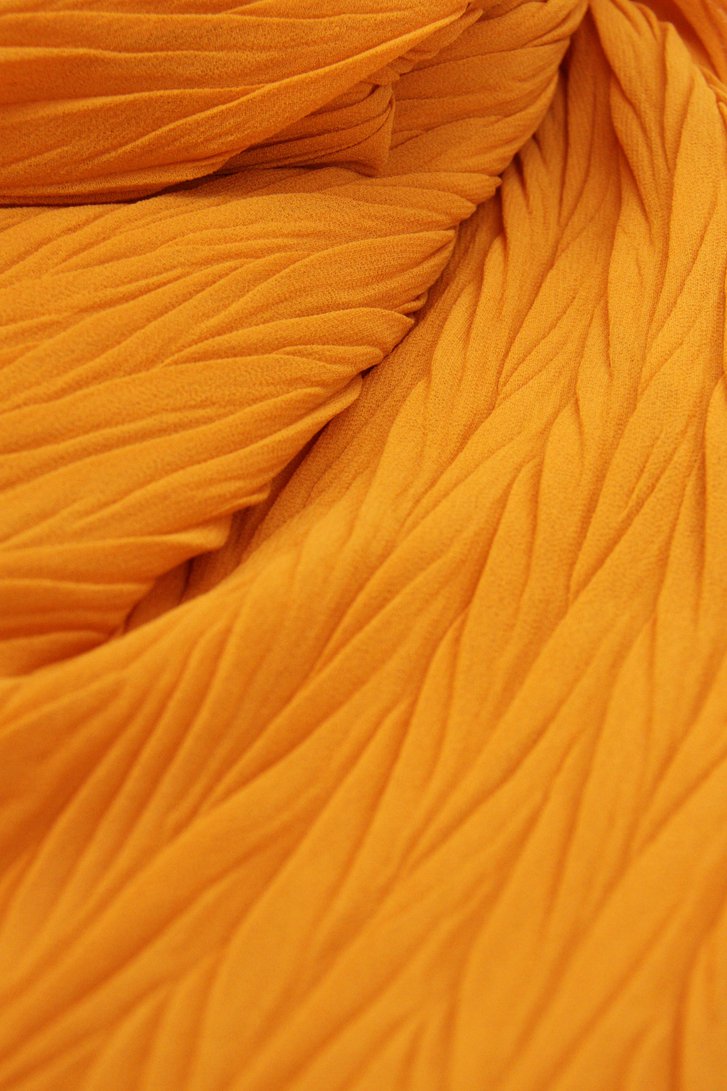 Foulard fin ocre à plis de Liberty Island pour Femmes