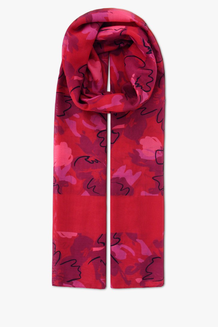 Foulard fin rose-rouge  de More & More pour Femmes