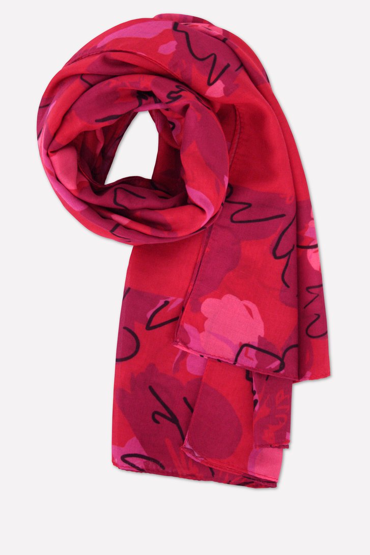 Foulard fin rose-rouge  de More & More pour Femmes