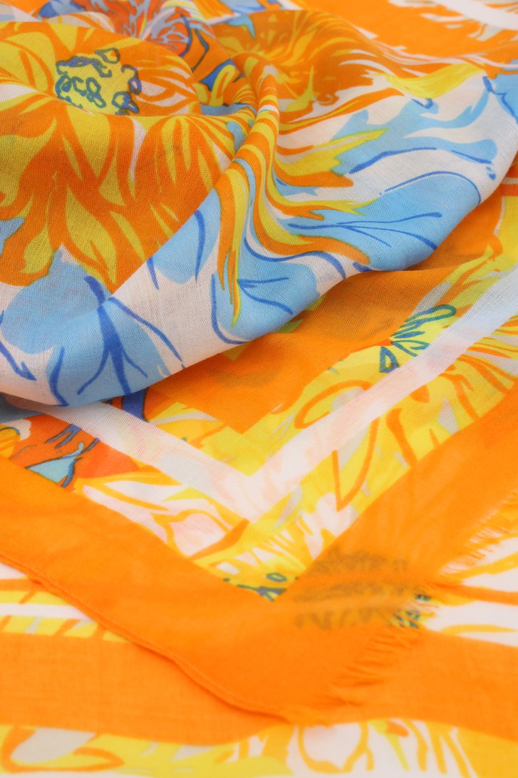 Foulard orange à imprimé floral coloré	 de Liberty Island pour Femmes