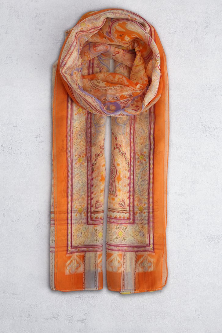 Le devant de Foulard orange à imprimé paisley de Modeno pour Femmes