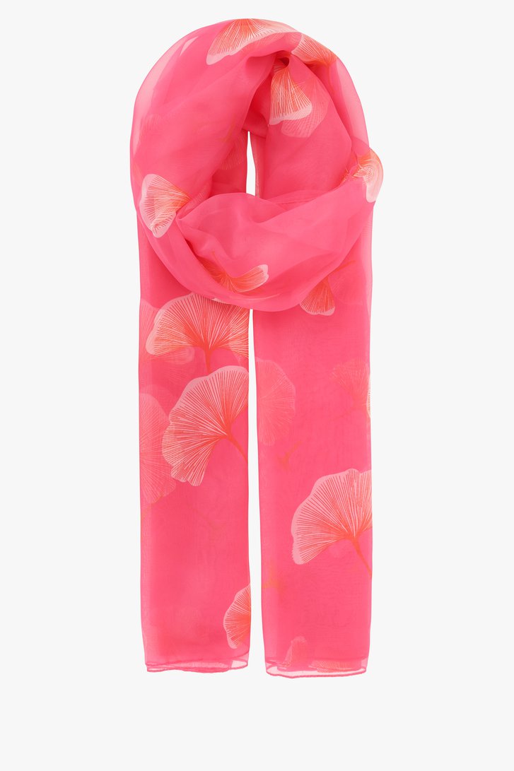 Foulard rose avec impression de feuilles fines de Liberty Island pour Femmes