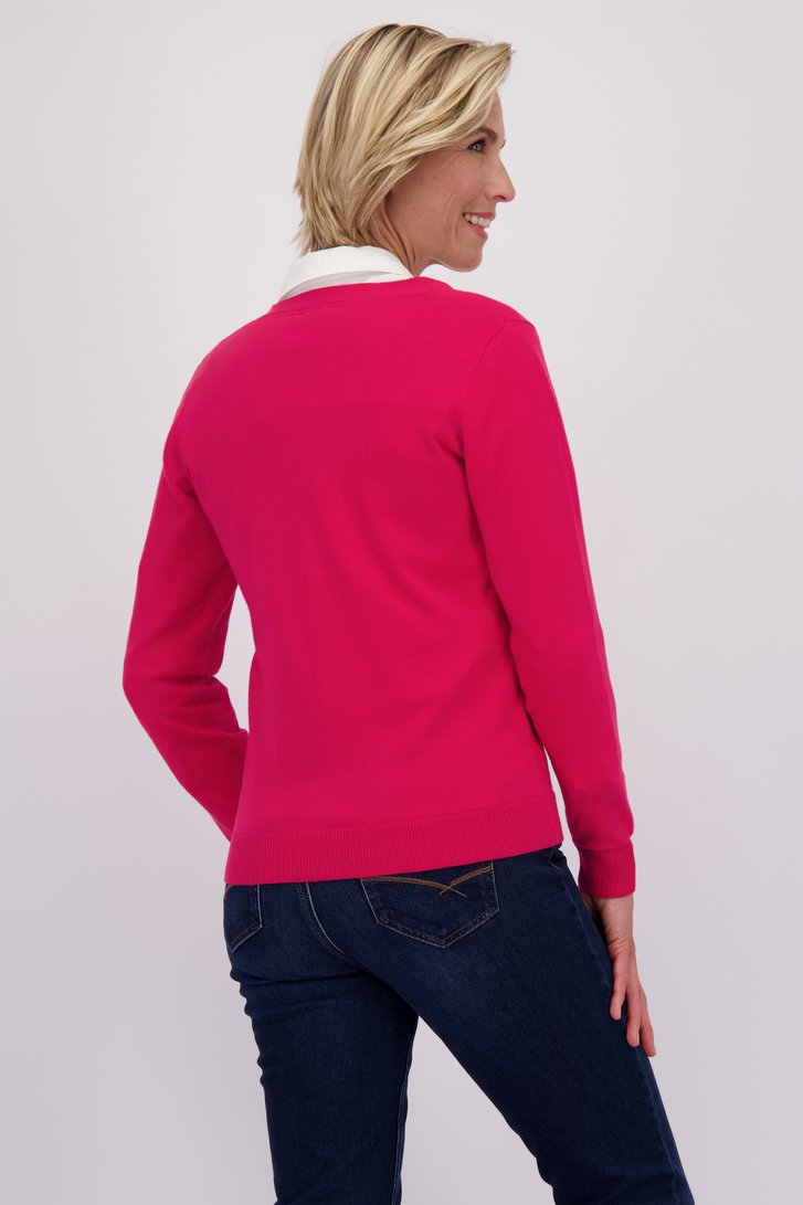Achterkant van Fuchsia cardigan door Claude Arielle voor Dames