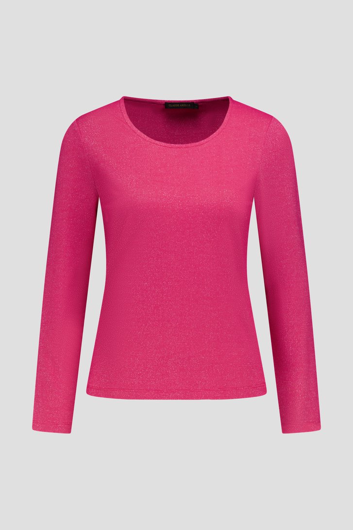 Productfoto 1 van Fuchsia T-shirt met glitter  door Claude Arielle voor Dames