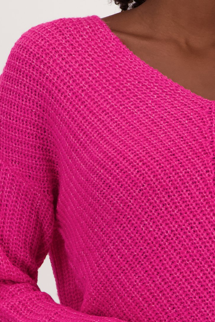 Fuchsia trui met V-hals van JDY voor Dames