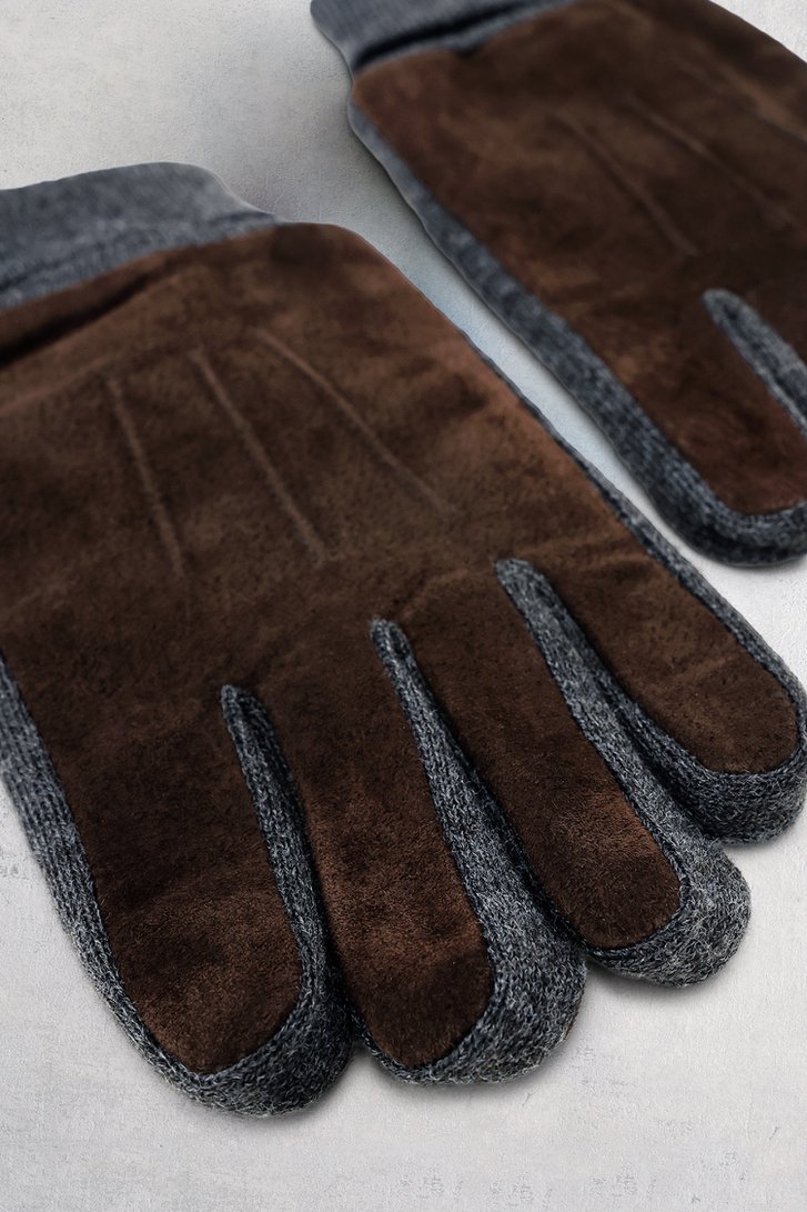 Photo produit 1 de Gants gris avec aspect daim marron de Liberty Island pour Hommes