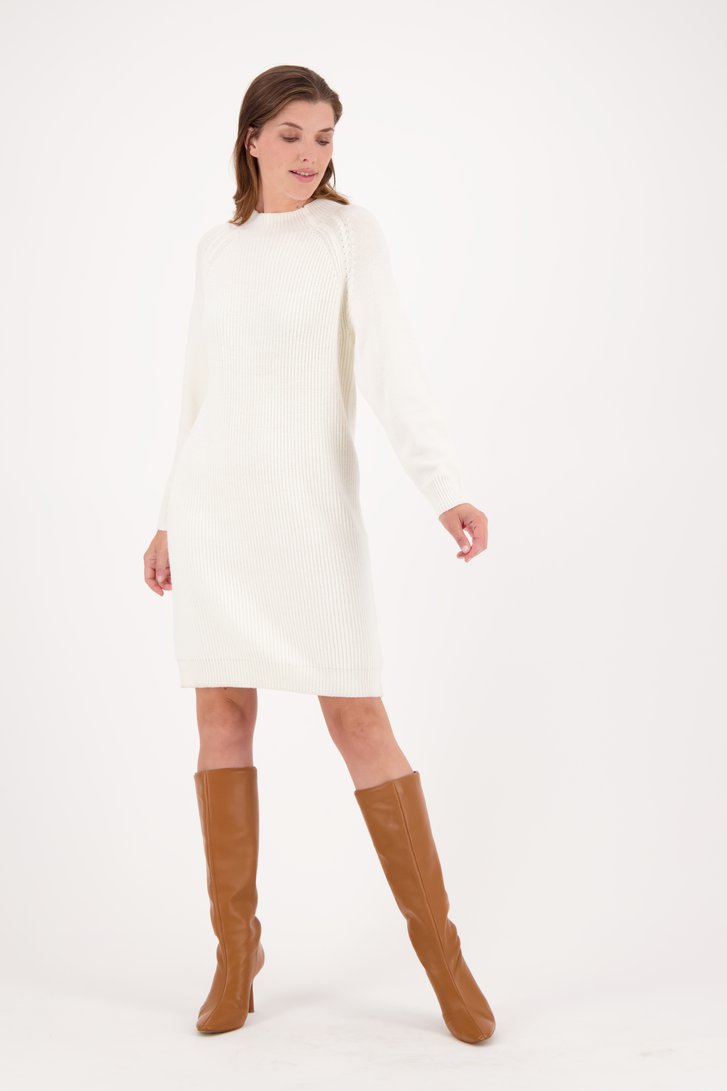 Gebreid kleed in gebroken wit  van Diane Laury voor Dames