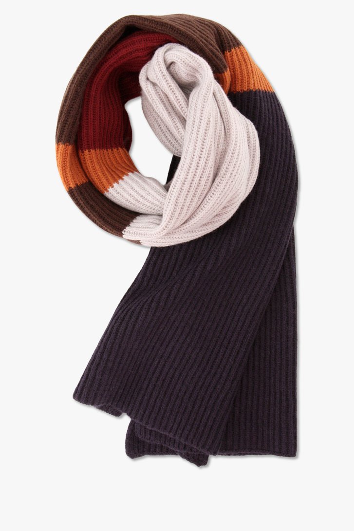 Gebreide sjaal met colour block van Ravøtt voor Heren