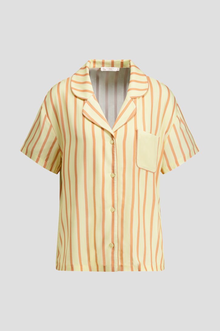Productfoto 2 van Geel-oranje pyjamaset met hemd en short door Liberty Island voor Dames