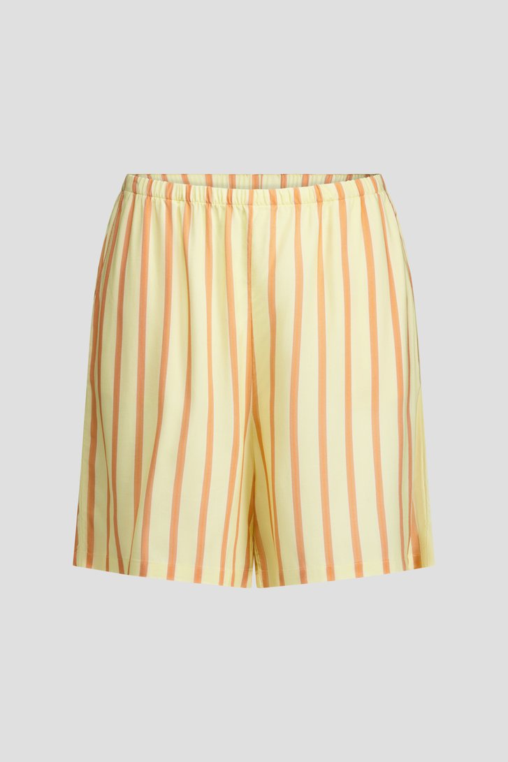 Productfoto 3 van Geel-oranje pyjamaset met hemd en short door Liberty Island voor Dames