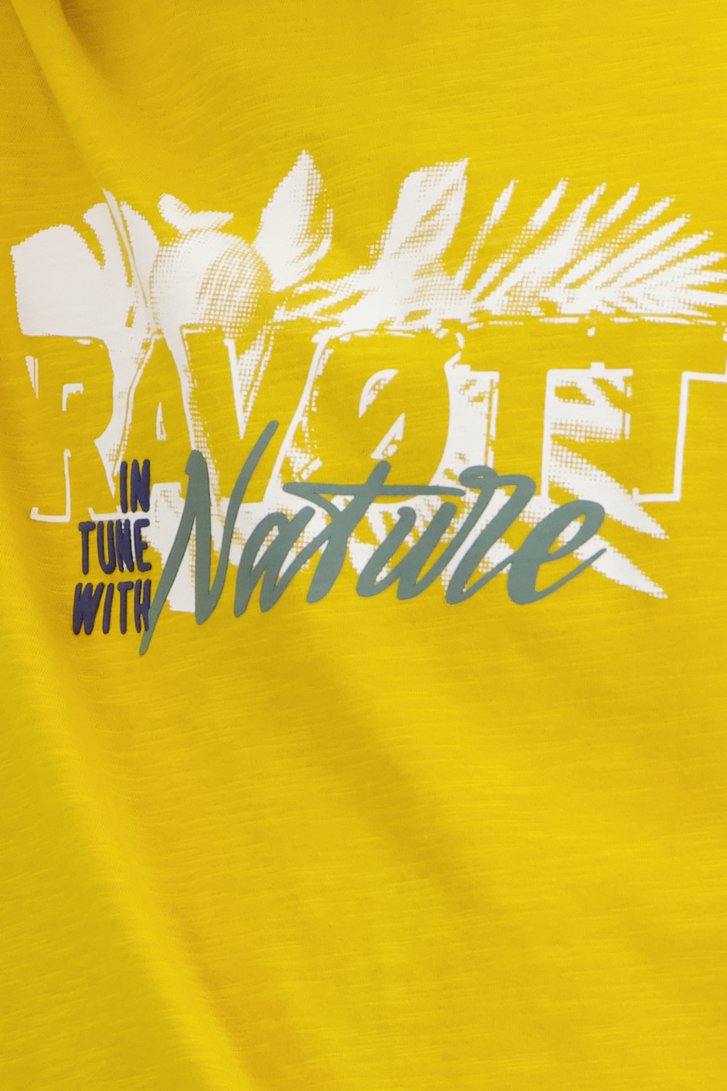 Geel T-shirt met opdruk van Ravøtt voor Heren