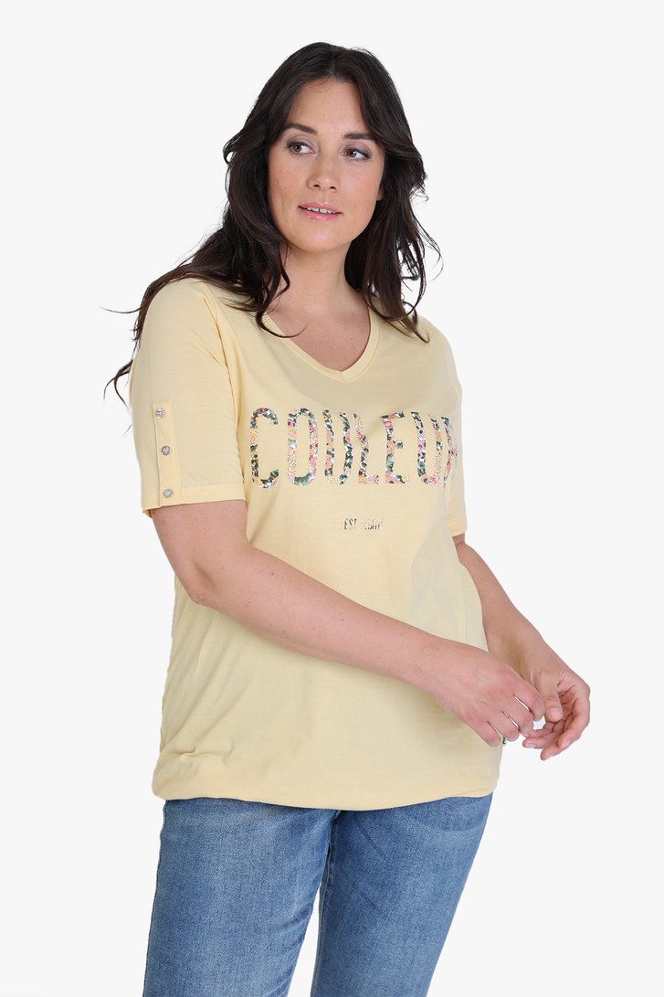 Geel T-shirt met print