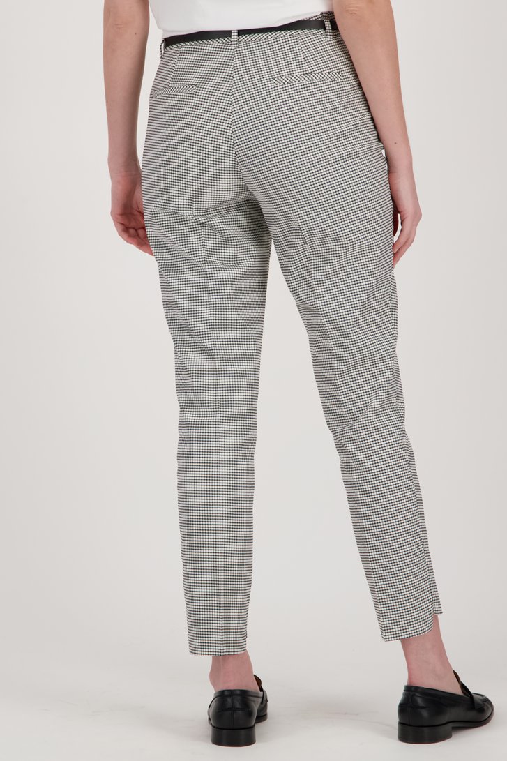 Geklede broek met zwart ruitjesmotief van More & More voor Dames