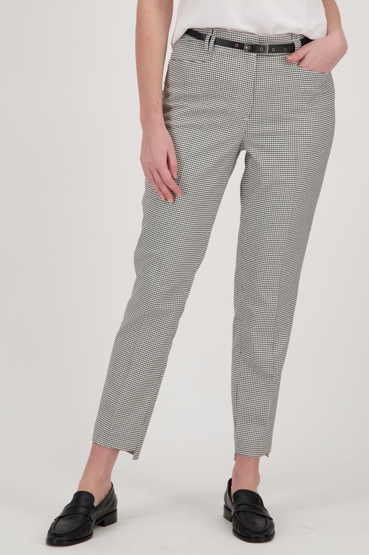 Geklede broek met zwart ruitjesmotief van More & More voor Dames
