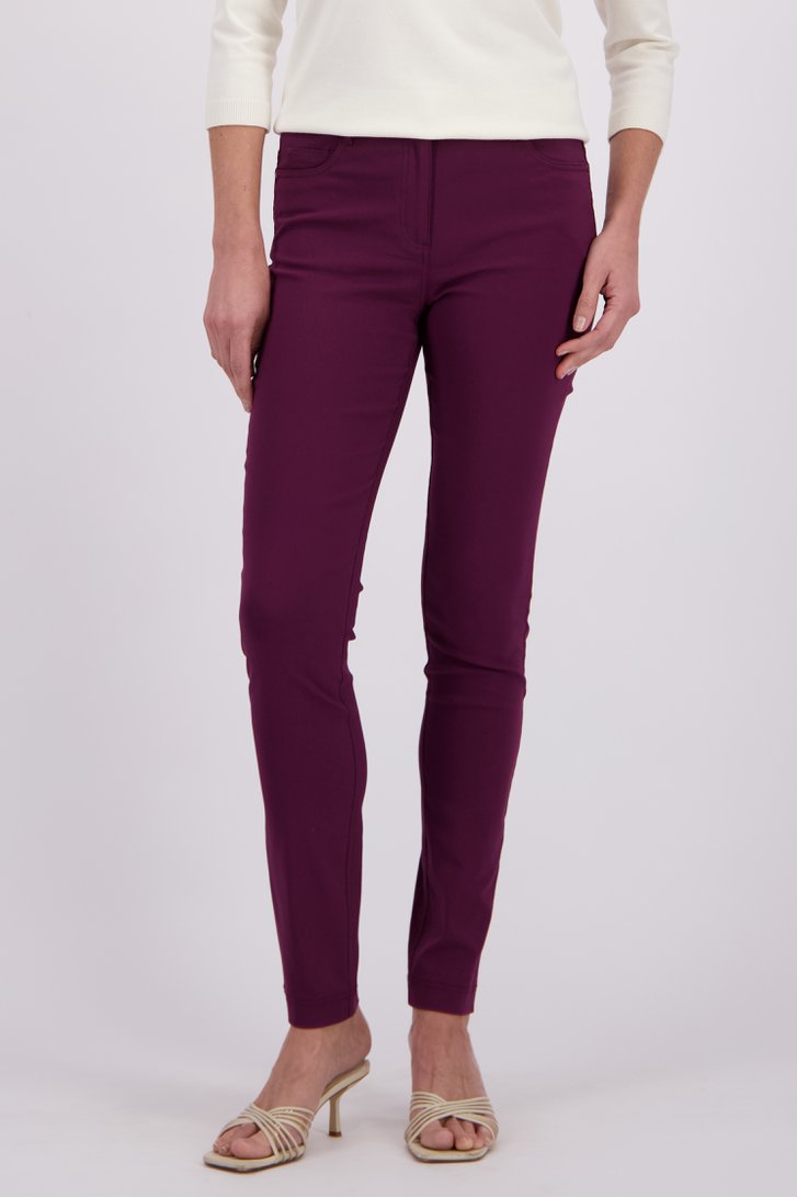 Productfoto 1 van Gekleurde stretchbroek - bordeaux door Claude Arielle voor Dames