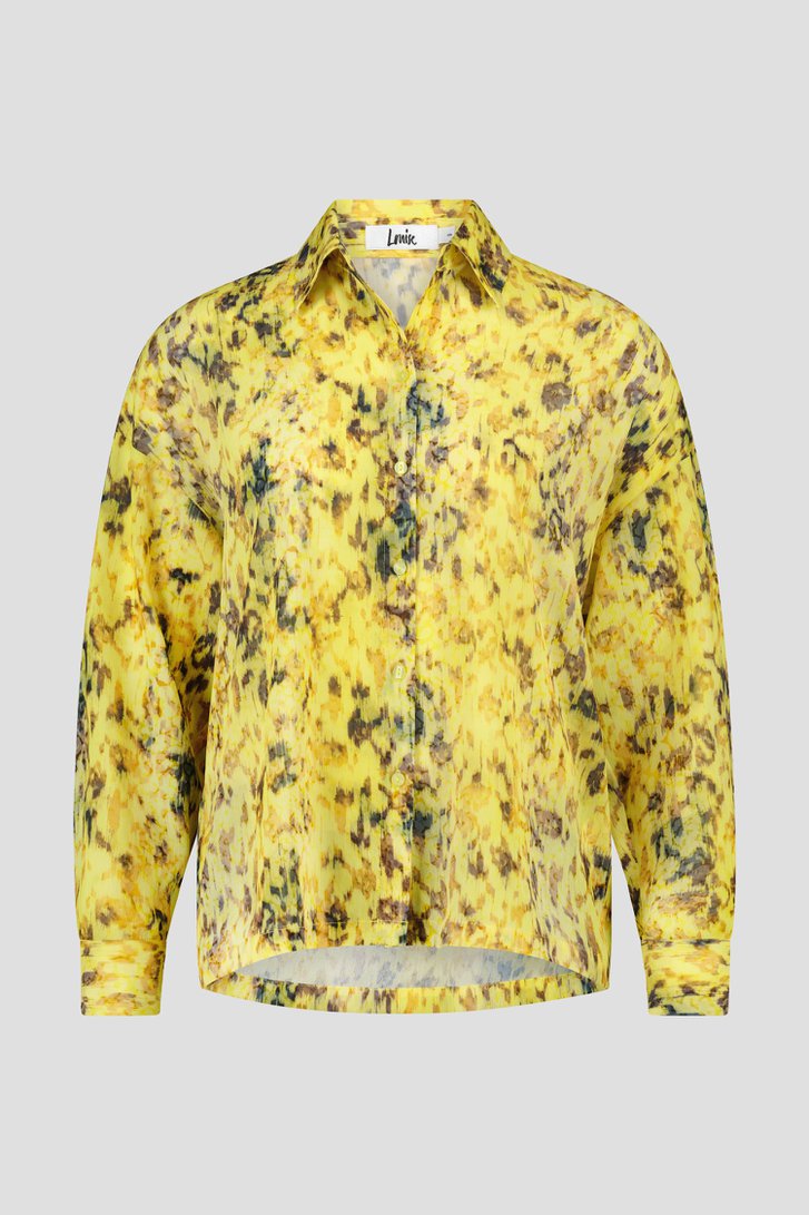 Gele blouse met grijs-bruine print van Louise voor Dames