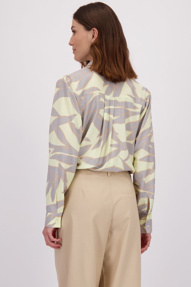 Achterkant van Gele blouse met hemdkraag door LŌVING voor Dames