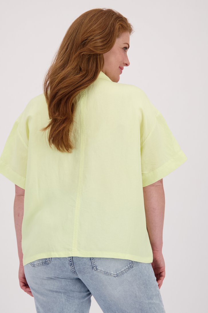 Achterkant van Gele blouse met strikjes door Yest Curve voor Dames
