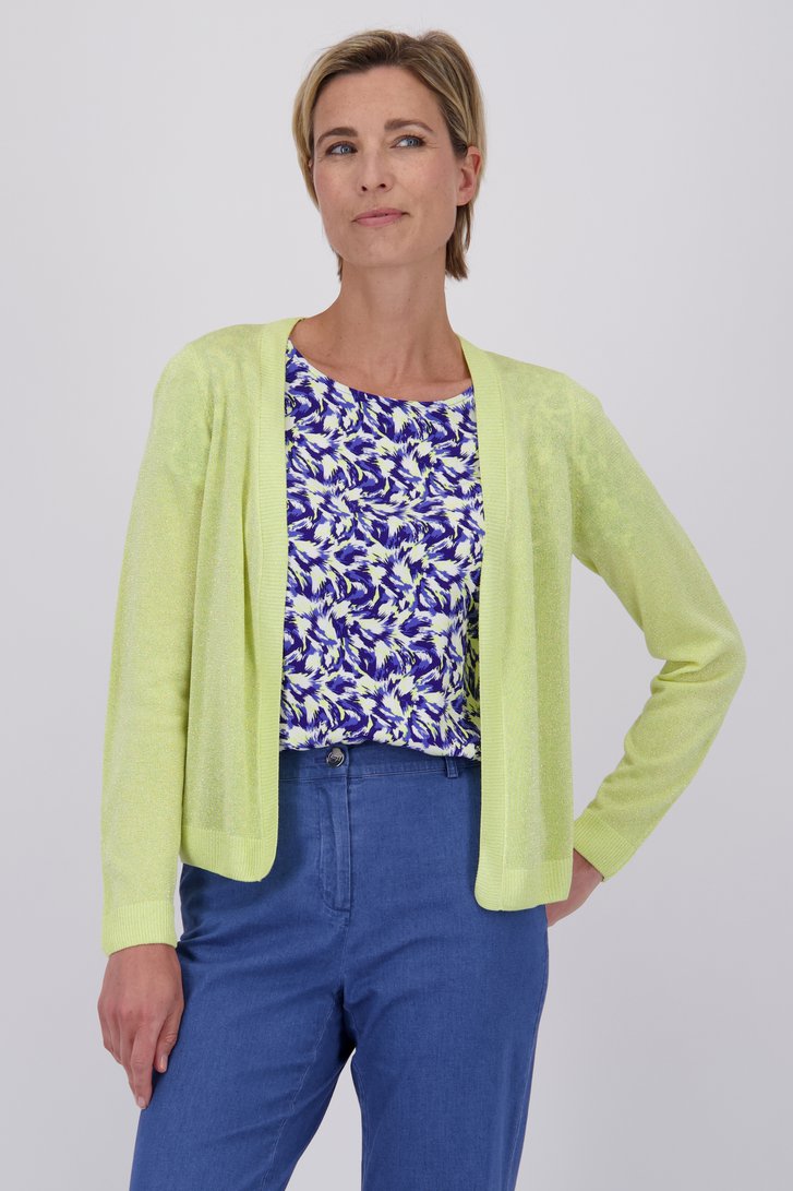 Gele cardigan met lurex van Claude Arielle voor Dames