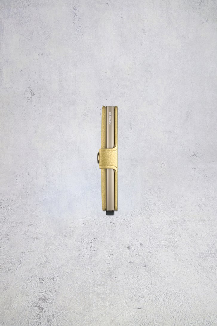 Achterkant van Gele lederen kaarthouder - Miniwallet Pebble door Secri voor Dames