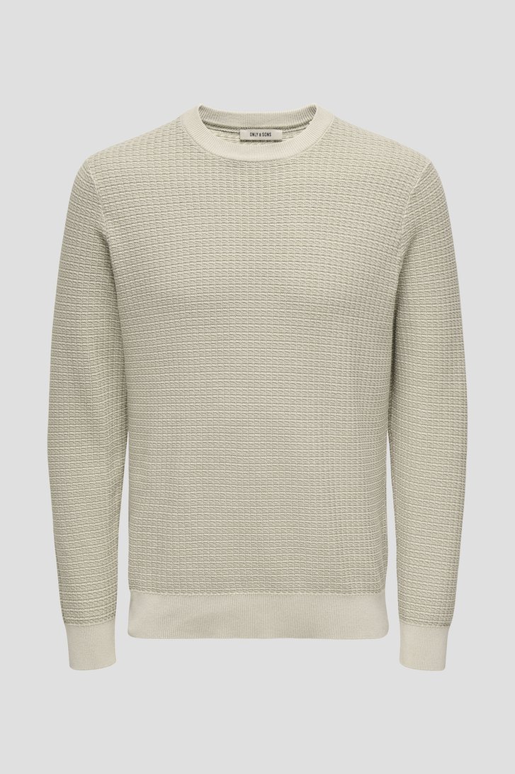 Productfoto 1 van Gemêleerd beige trui door Only & Sons voor Heren