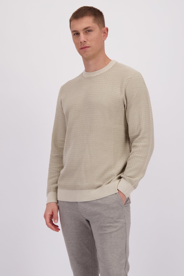 Voorkant van Gemêleerd beige trui door Only & Sons voor Heren