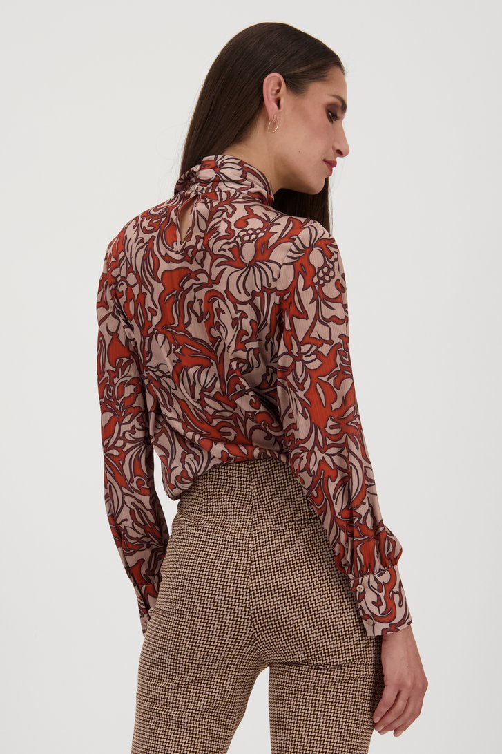 Geprinte blouse met satin look van D'Auvry voor Dames