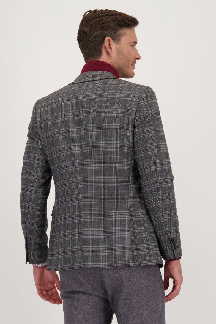 Geruite blazer in grijs en bordeaux - Slim fit van Upper East voor Heren