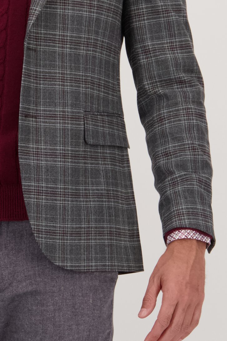Geruite blazer in grijs en bordeaux - Slim fit van Upper East voor Heren