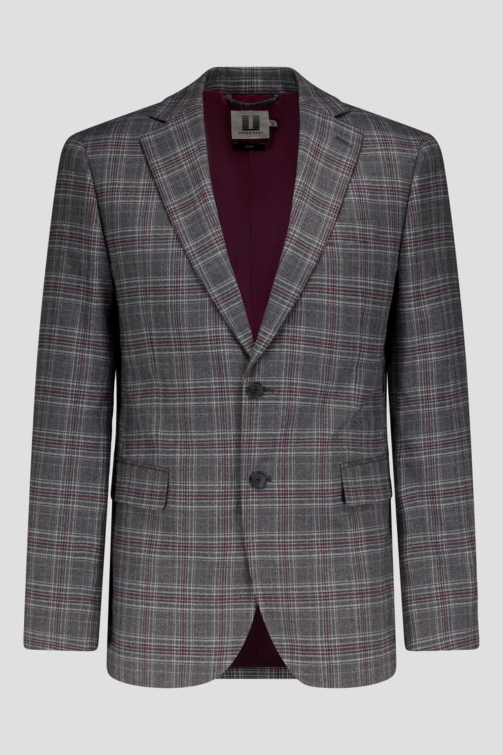Geruite blazer in grijs en bordeaux - Slim fit van Upper East voor Heren