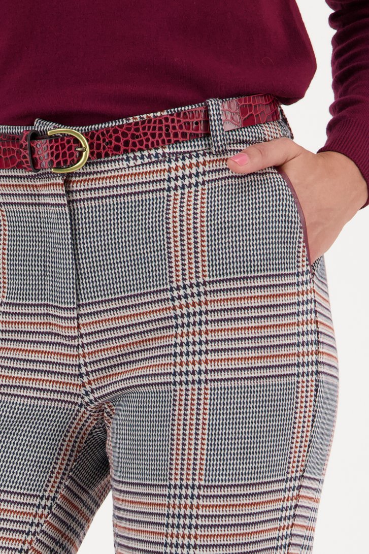 Geruite broek - straight fit van Claude Arielle voor Dames