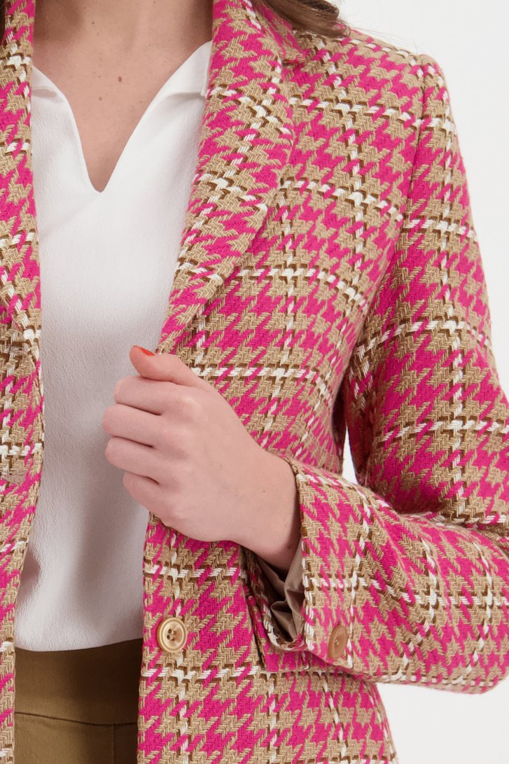Geruite mantel in bruin en roze van More & More voor Dames