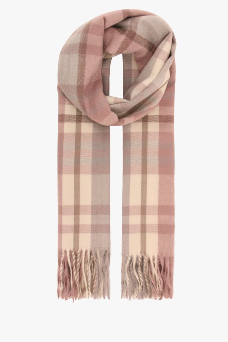 Geruite sjaal in beige, roze en grijs van Liberty Island voor Dames