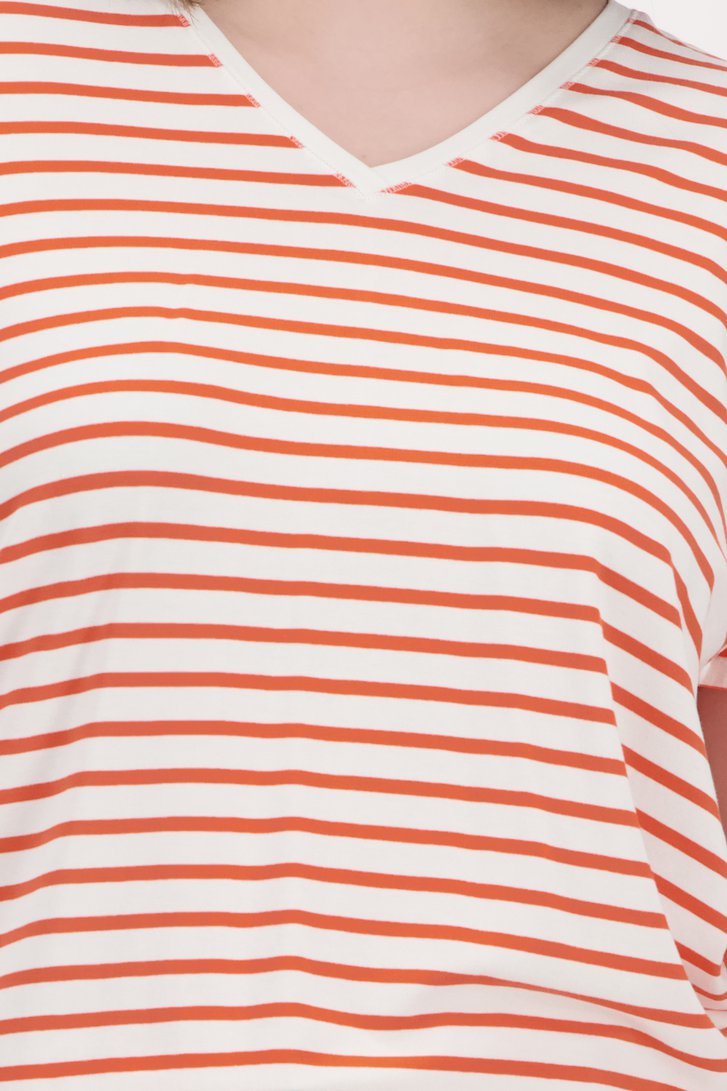 Gestreept T-shirt in ecru en oranje van Fransa voor Dames