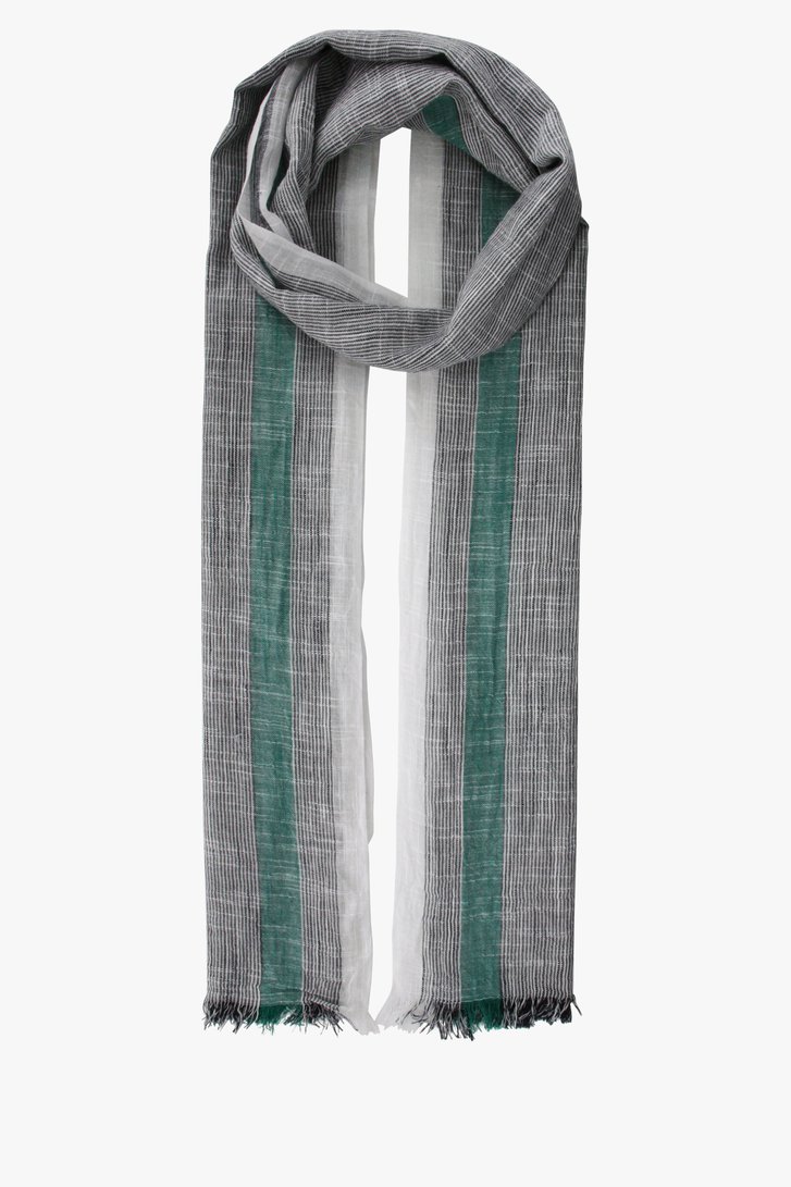 Gestreepte sjaal in blauw-groen-wit van Dansaert Blue voor Heren