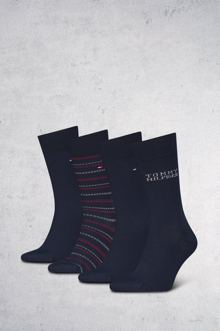 Giftbox navy sokken - 4 paar  van Tommy Hilfiger voor Heren