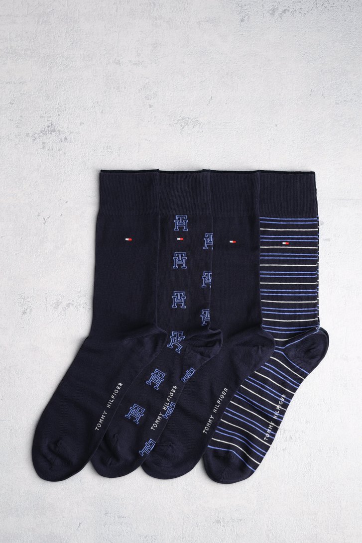 Giftbox navy sokken - 4 paar van Tommy Hilfiger voor Heren