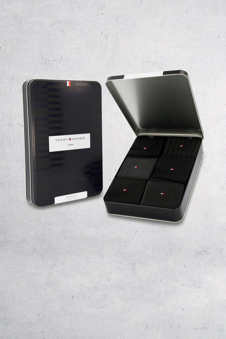 Giftbox zwarte sokken - 6 paar  van Tommy Hilfiger voor Heren