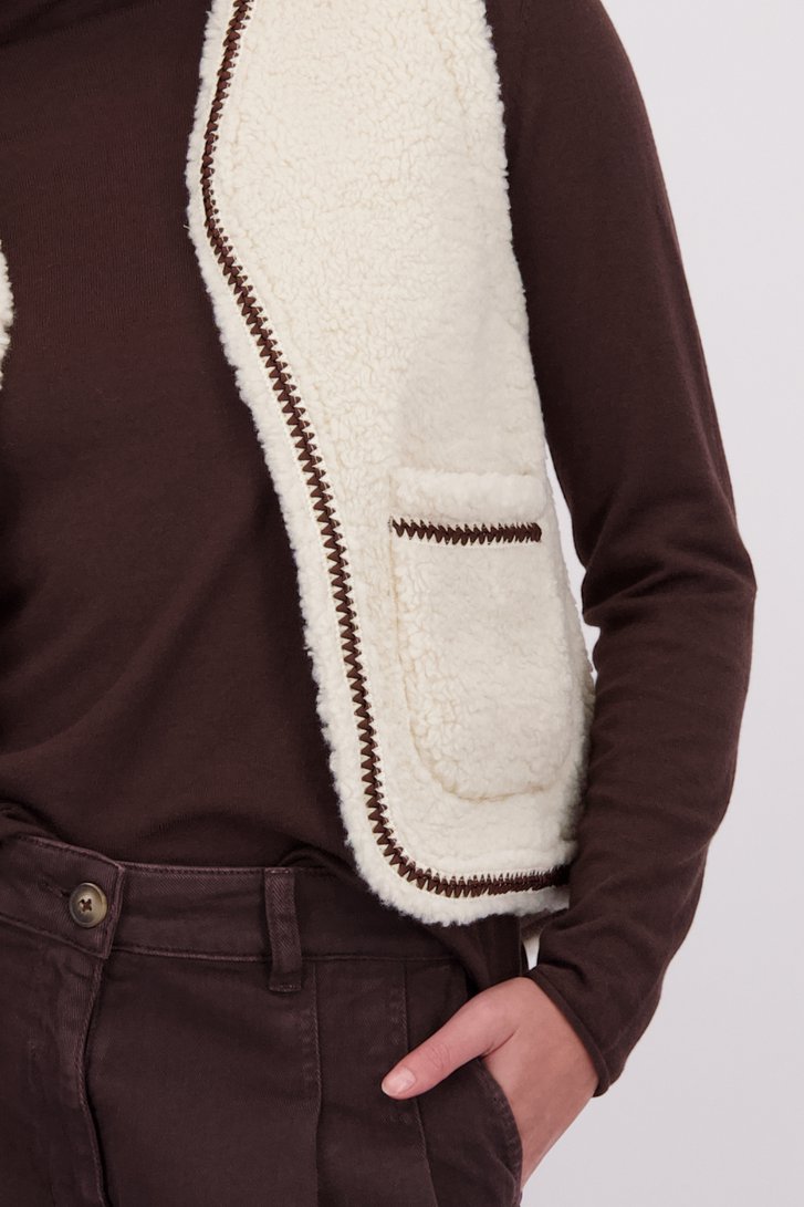 Détail de Gilet réversible beige sans manches de Geisha pour Femmes