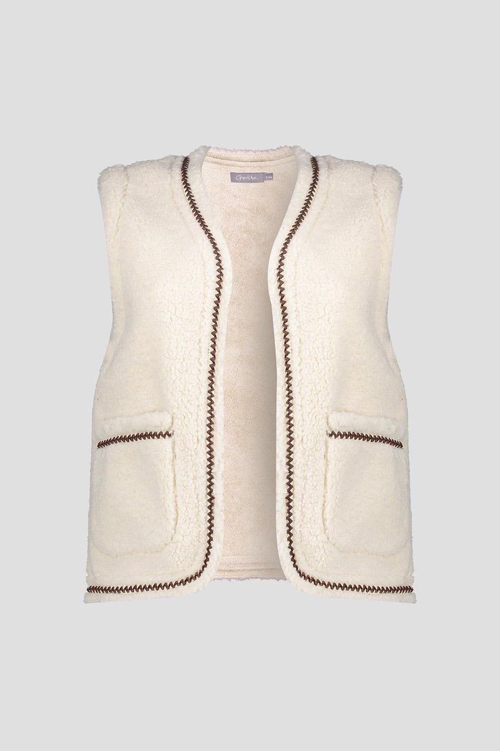 Photo produit 1 de Gilet réversible beige sans manches de Geisha pour Femmes